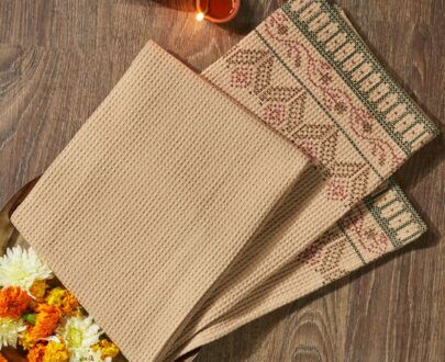 100% cotton trident sanskriti waffle towel by Home Culture