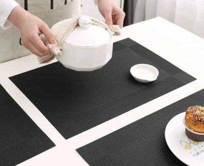 Pvc 6 pc heat resistant dining table mat by home culture