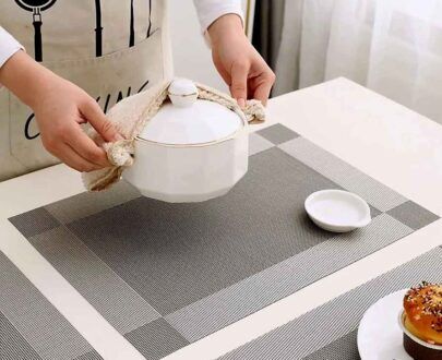 Pvc 6 pc heat resistant dining table mat by home culture