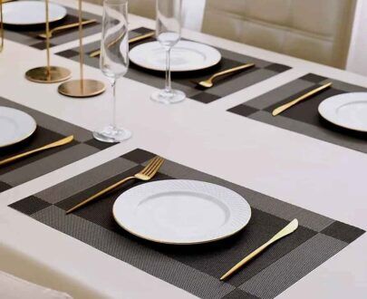 Pvc 6 pc durable dining table mat by home culture