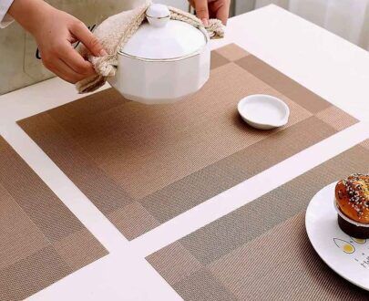 Pvc 6 pc heat resistant dining table mat by home culture