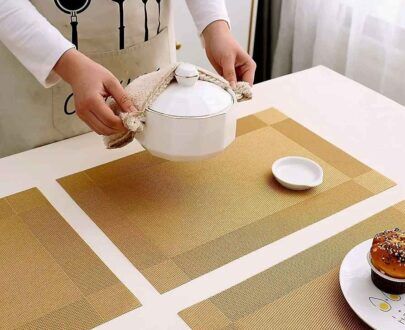 Pvc 6 pc heat resistant dining table mat by home culture