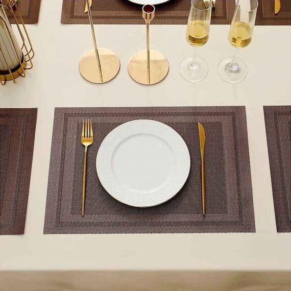 Pvc 6 pc dining table mat by home culture