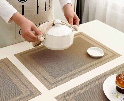 Pvc 6 pc heat resistant dining table mat by home culture