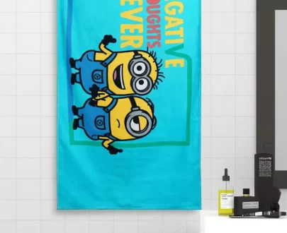 spaces universal minion aqua blue kids bath towel